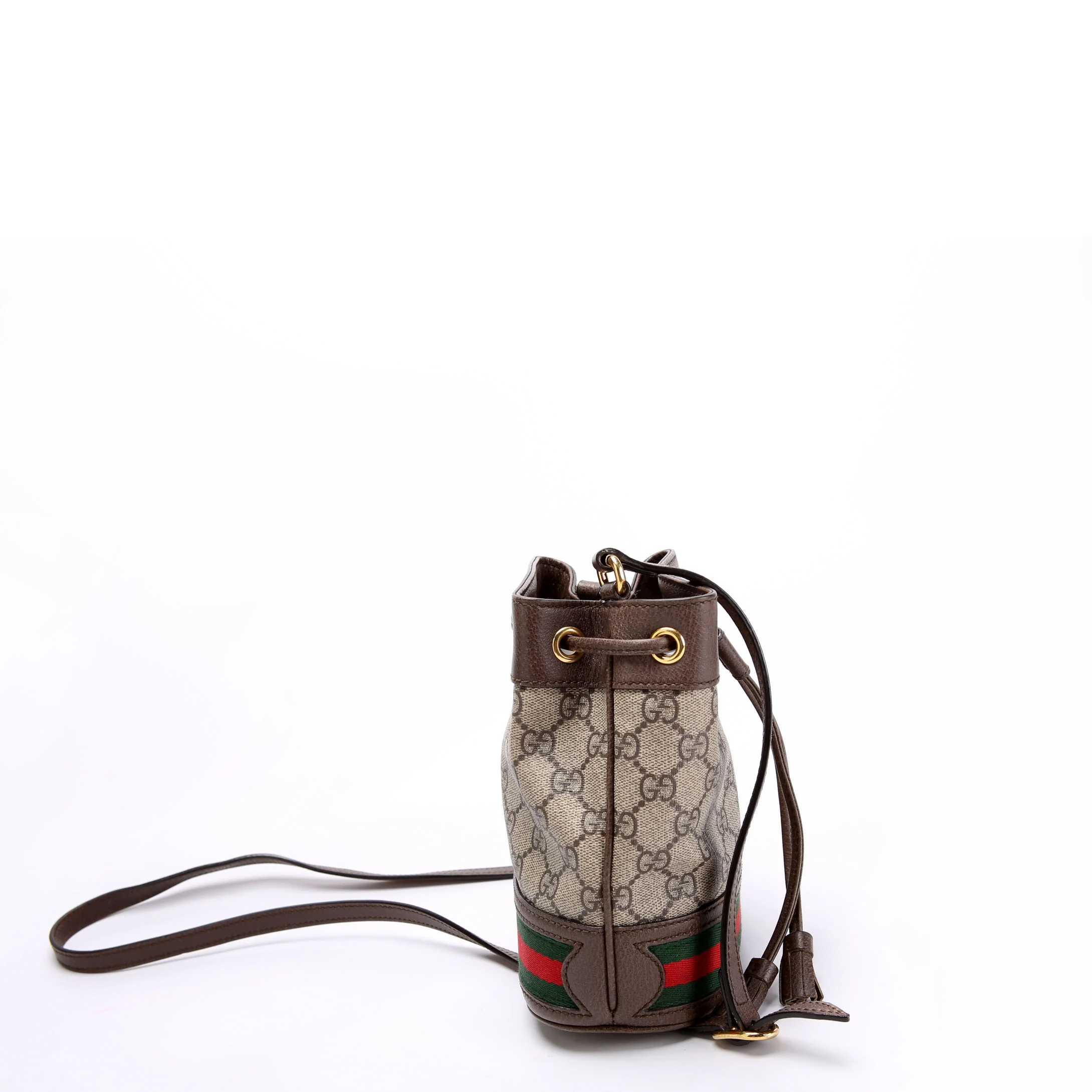 GUCCI 550620 GG Canvas Ophidia Mini Bucket Brown