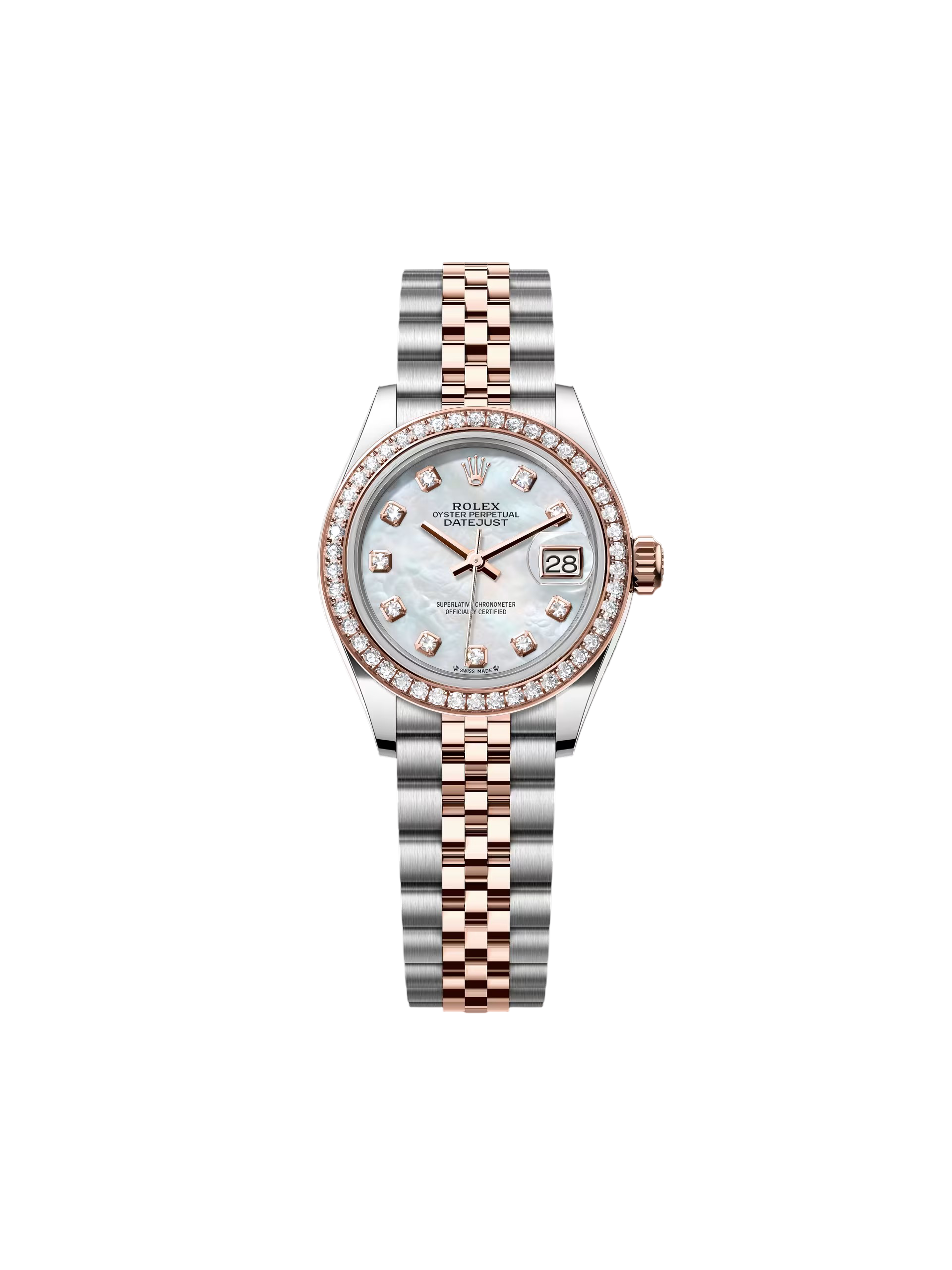Rolex Lady-Datejust 28mm 279381RBR Mother-of-Pearl Diamond Dial Oyster Bracelet