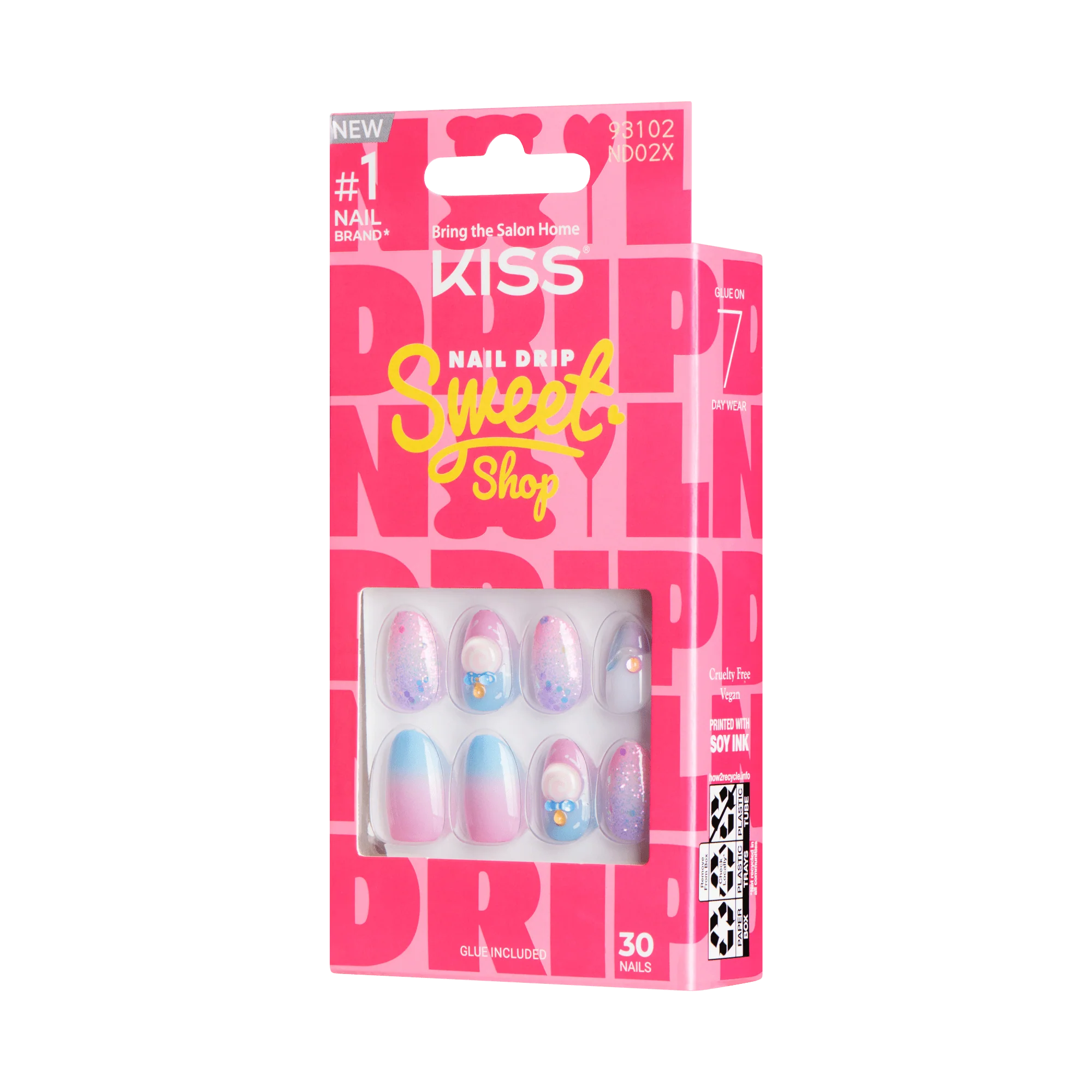 KISS Nail Drip Sweet Shop Press On Glue Nails - Style Drip