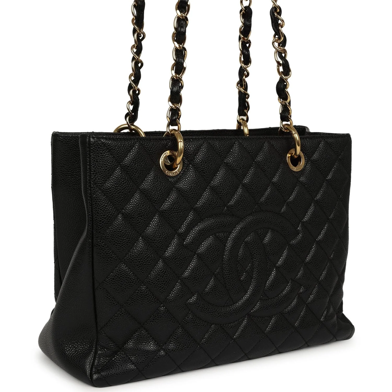 CHANEL Grand Shopping Tote Black Caviar Gold Hardware
