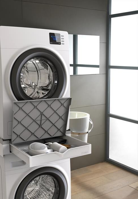 MELICONI - Kit sovrapposizione lavatrice TORRE DUO-Tecnopolimero bianco e grigio