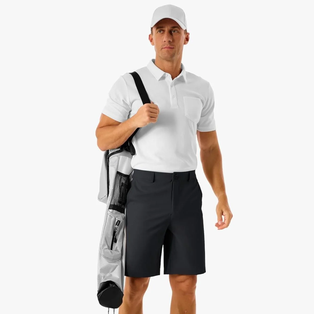 Men's Golf Quick Dry Casual Flat Front Shorts with 4 Pockets