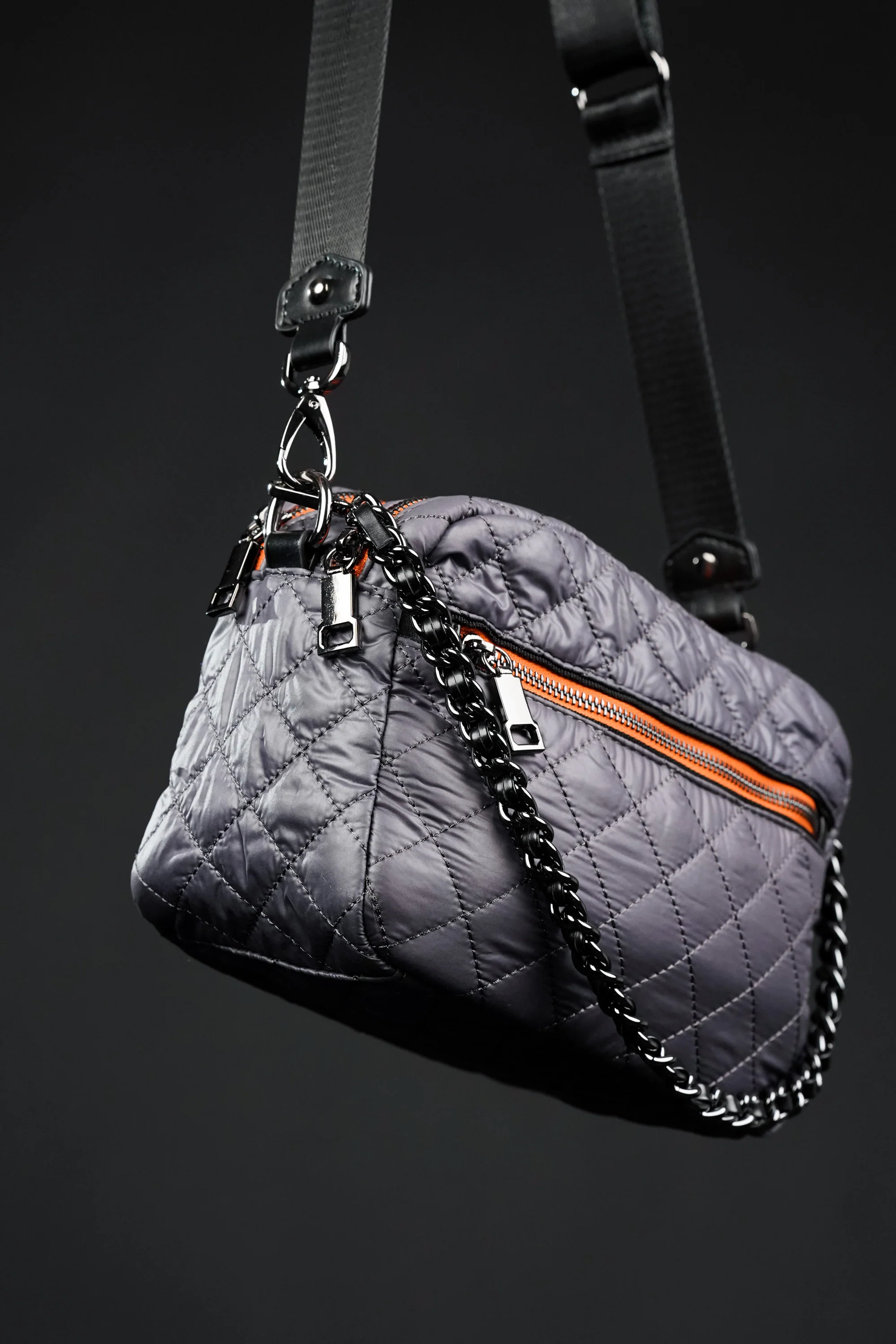 Grey Quilted Streetstyle Bag