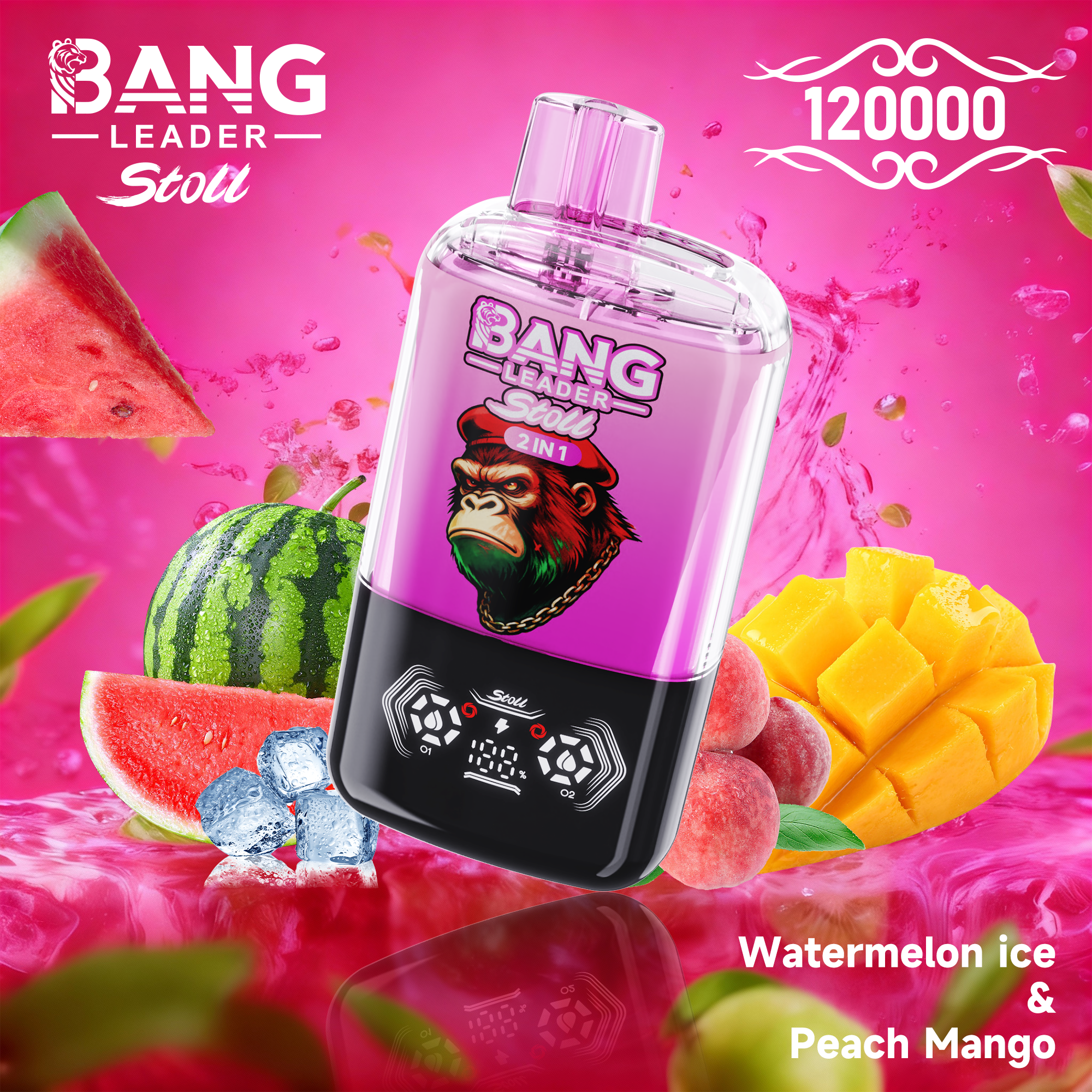 [Minimum order of two]Bang Leader Stoll 120K Puffs 2-in-1 Prefilled Vape | Dual Flavor,  Rechargeable
