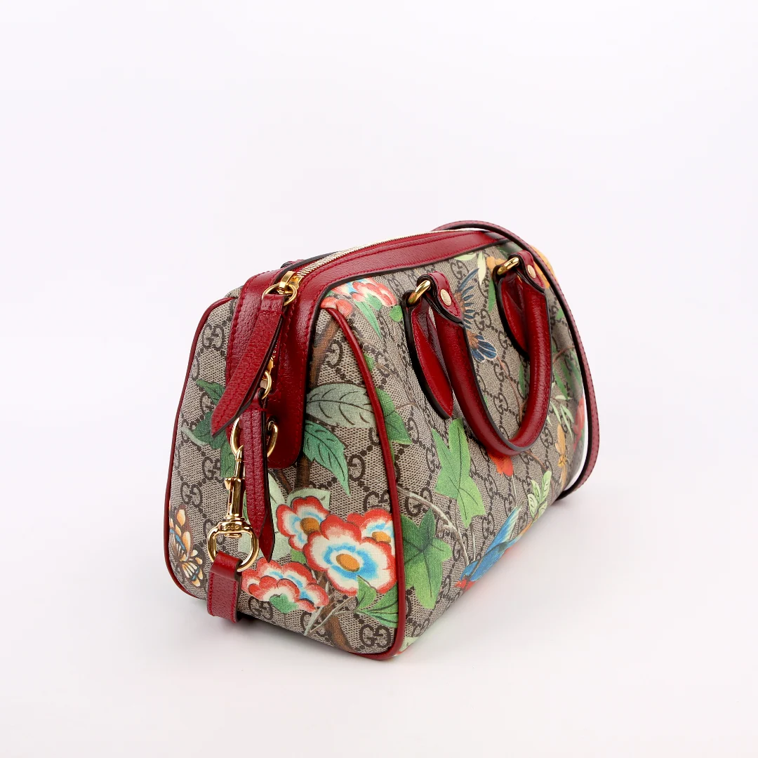 GUCCI 409529 GG Tian Boston Bag Small Red