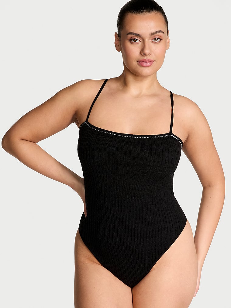 Victoria's Secret Luxe Cable-Knit Shine Bodysuit