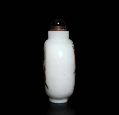Old Chinese Painting Jade Snuff Bottle w/crane