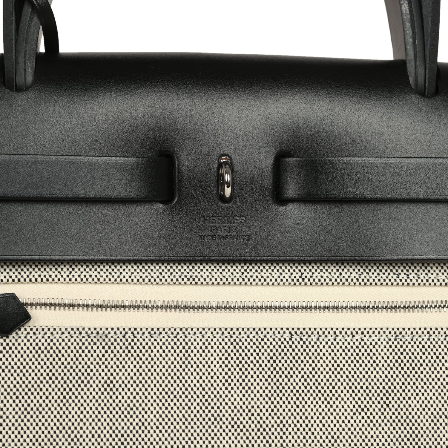Hermes Herbag Zip Pegase Pop PM 31 Bleu Indigo-Ecru Toile H Canvas, Bleu Indigo Vache Hunter Palladium Hardware