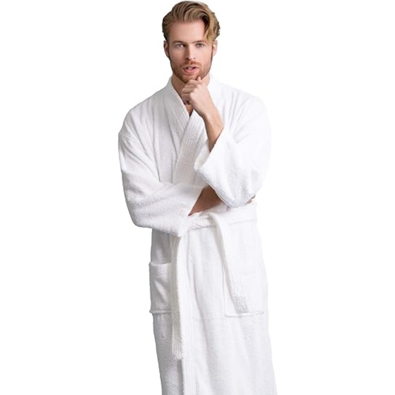 Men's Turkish Terry Kimono Style Bathrobe