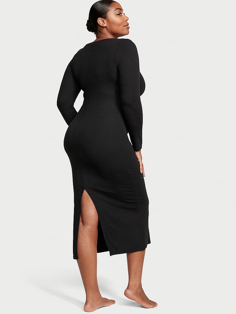 Victoria's Secret Ribbed Modal Long-Sleeve Slip Dress