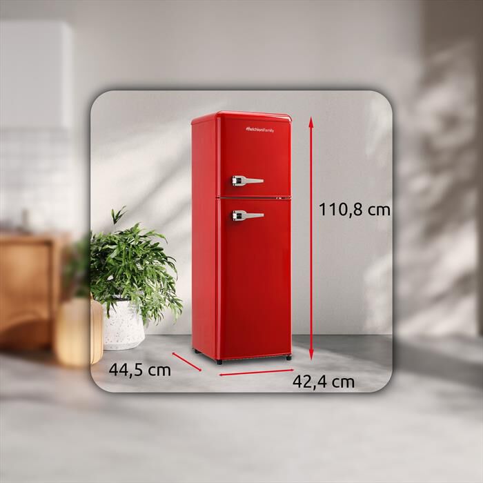 MELCHIONI FAMILY - Frigorifero 2 porte SIBERIA 85 Classe E 85lt-Rosso / Metallo