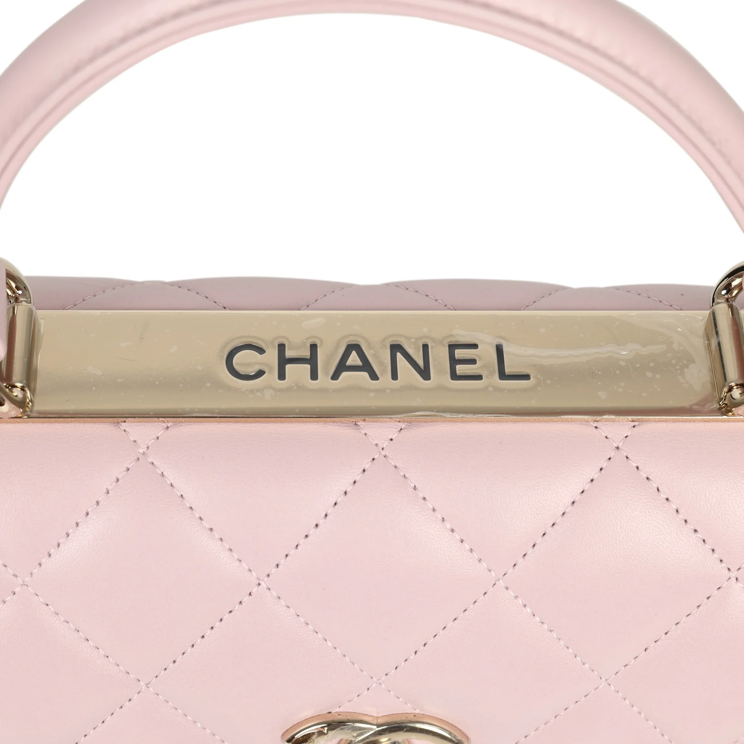 Chanel Medium Trendy CC Top Handle Flap Light Pink Lambskin Light Gold Hardware