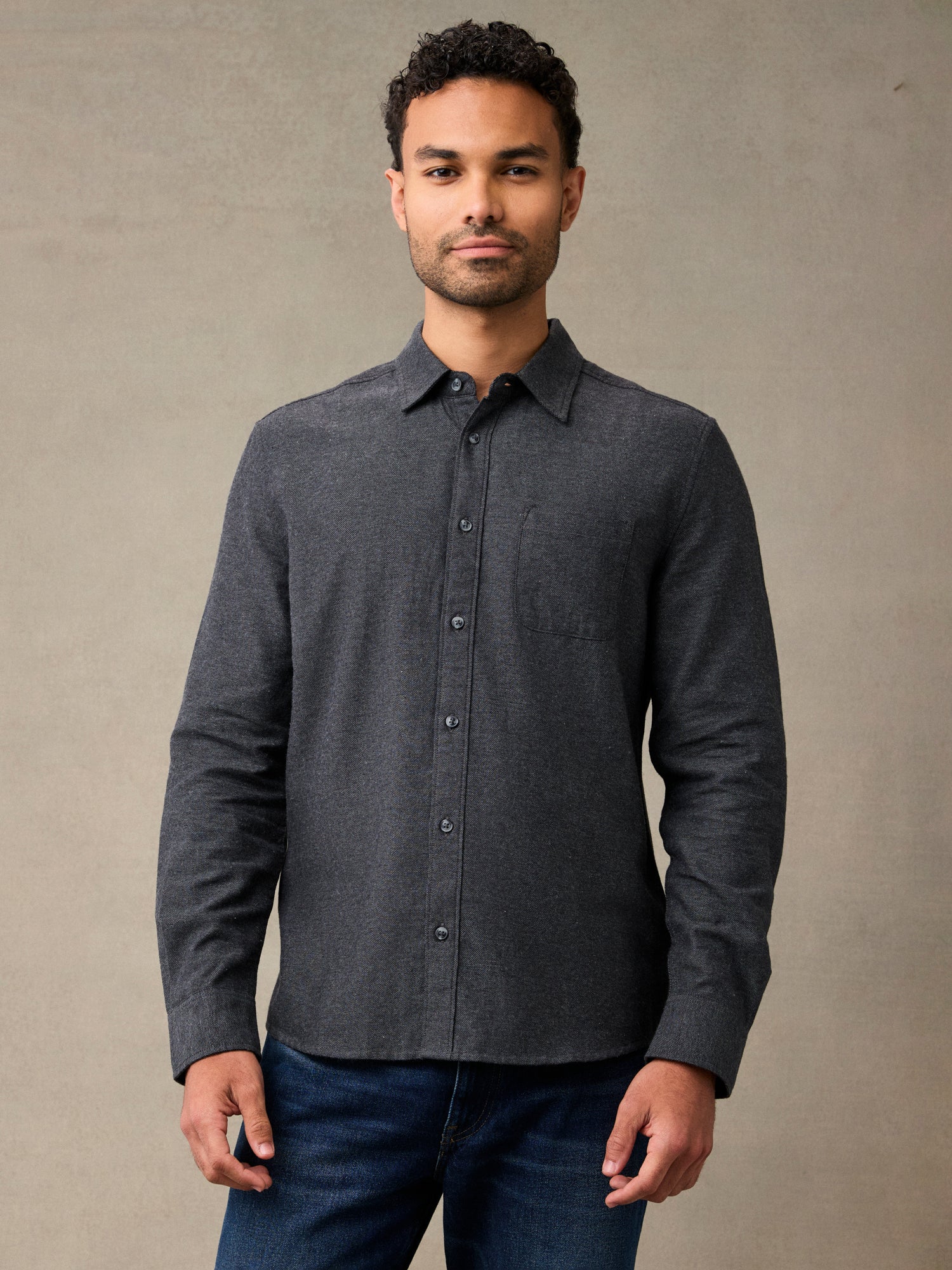 Black Lightweight Flannel
