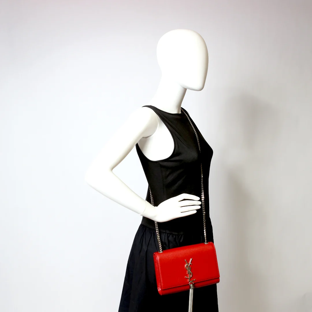 Kate Tassel Satchel Small 474366 Red/Silver