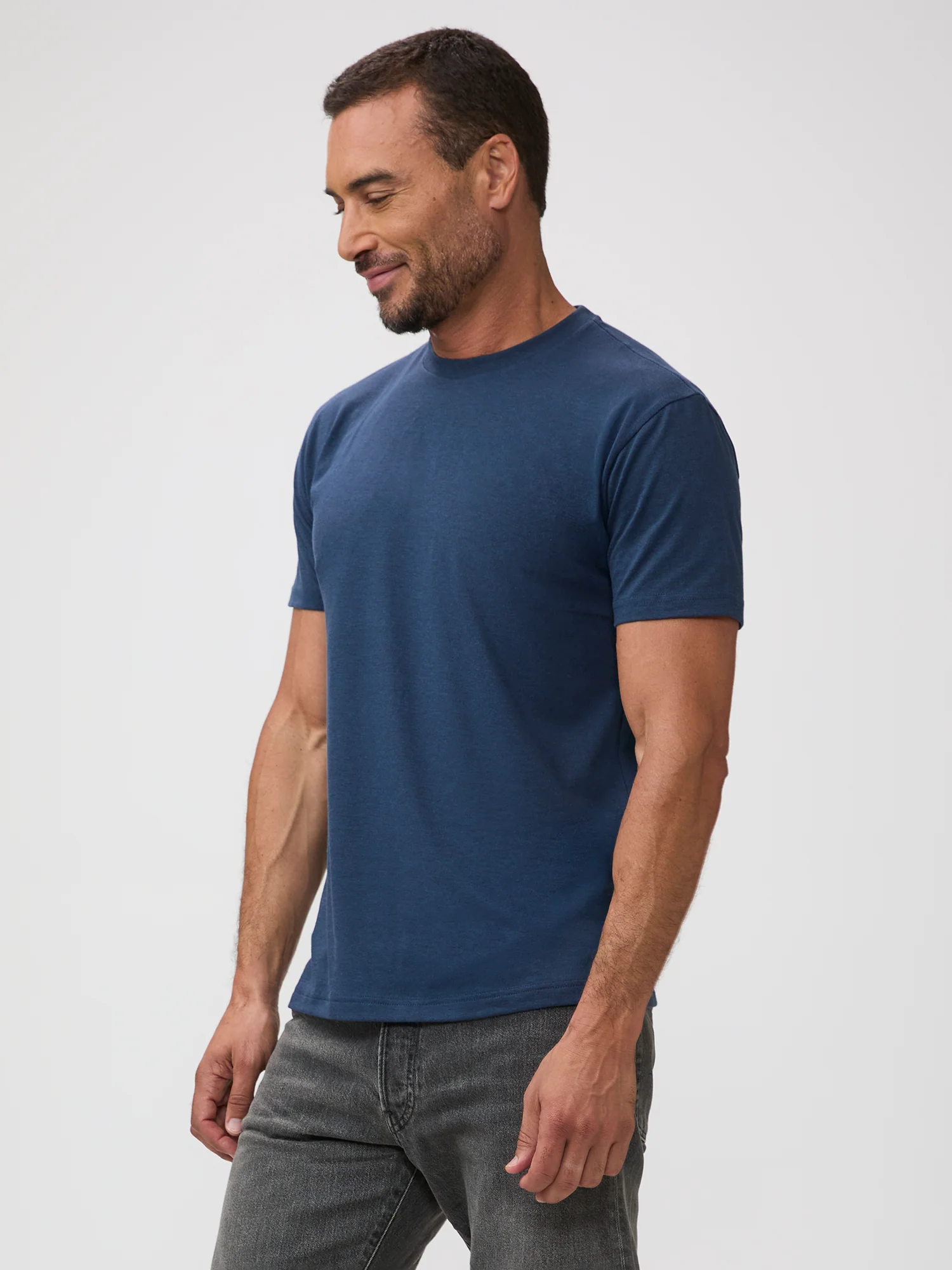 Indigo Cross Dye Crew Neck