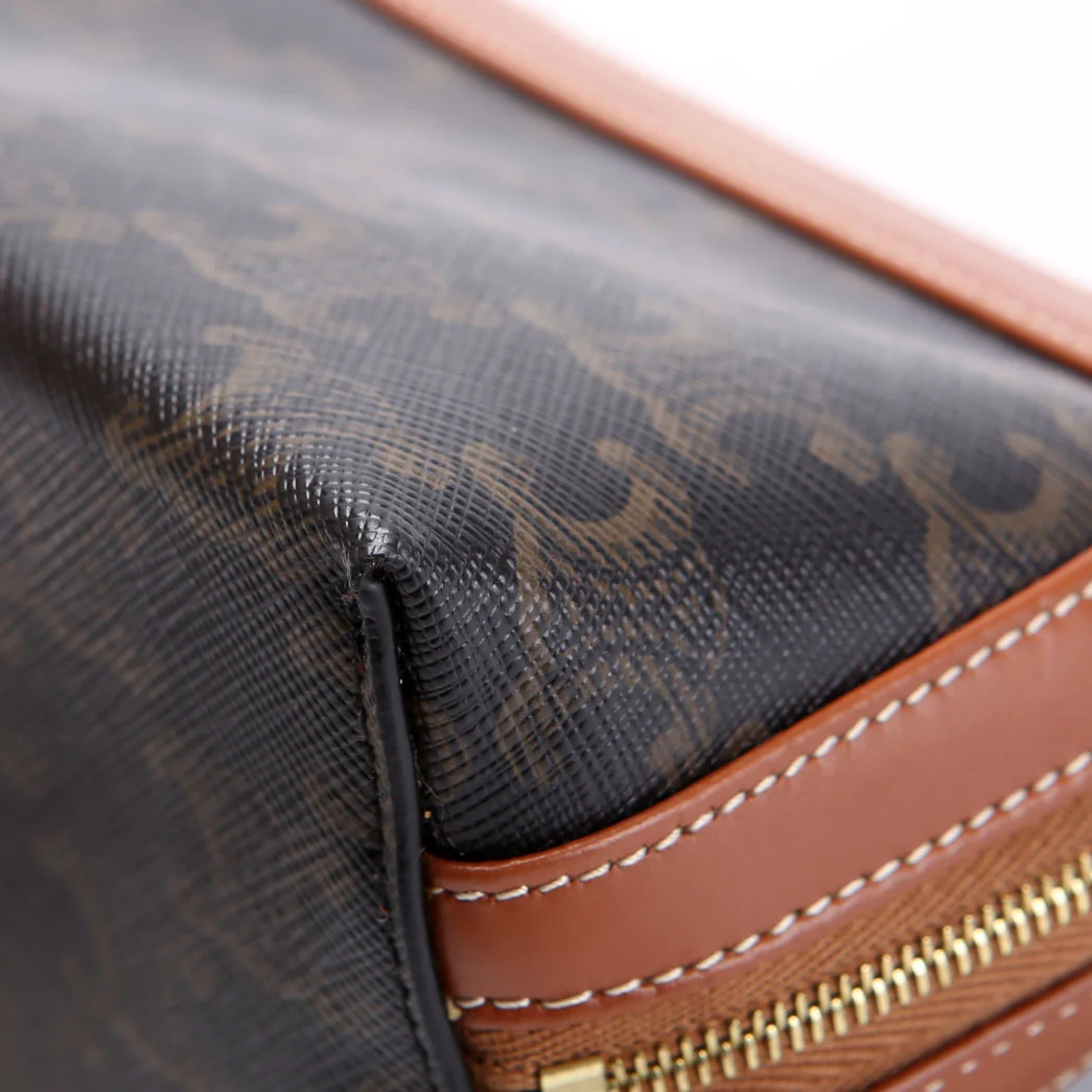 Triomphe Canvas Cosmetic Pouch Medium Brown