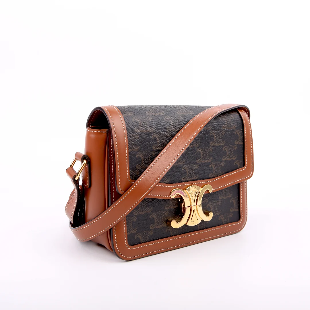 Teen Triomphe Bag Triomphe Canvas/Calfskin Brown