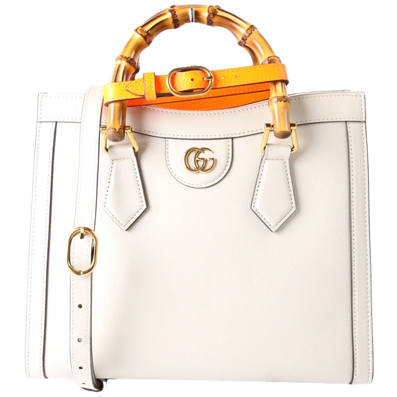 GUCCI 660195 Diana Small Leather Tote Ivory