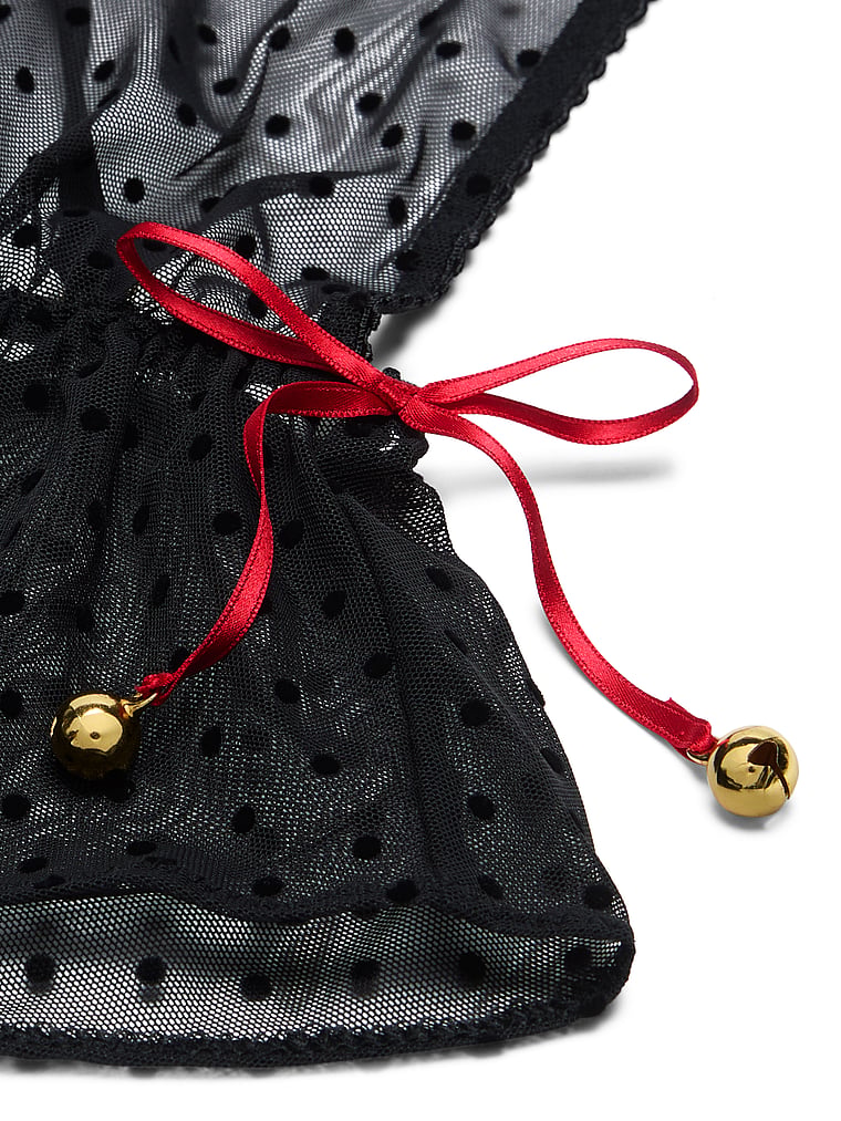 Victoria's Secret Jingle Bells Mesh Plunge Romper