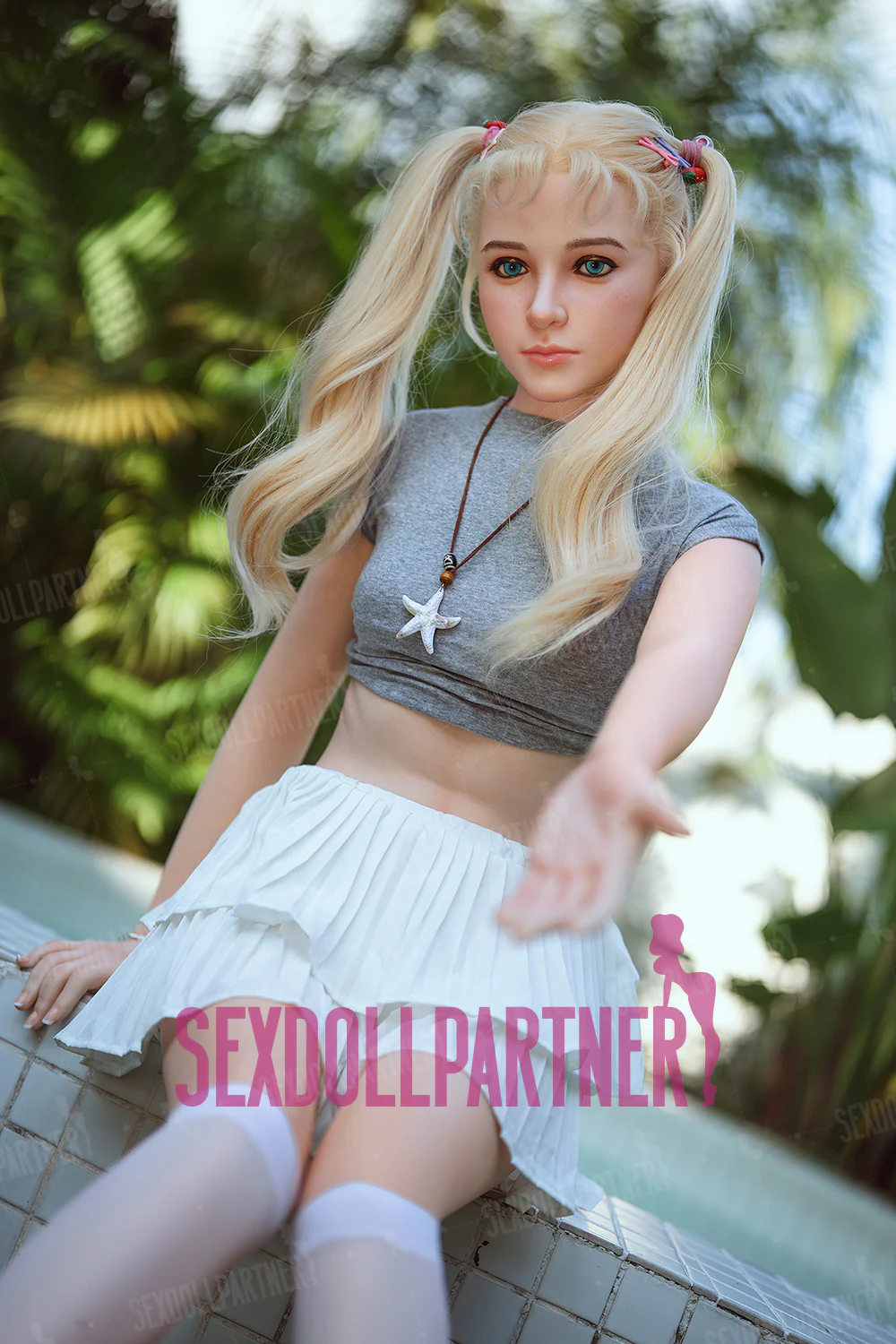 US Stock - Shae 4.92ft/ 150cm S22 Head Full Silicone Most Realistic Blonde Girl Flat Chest Sex Doll