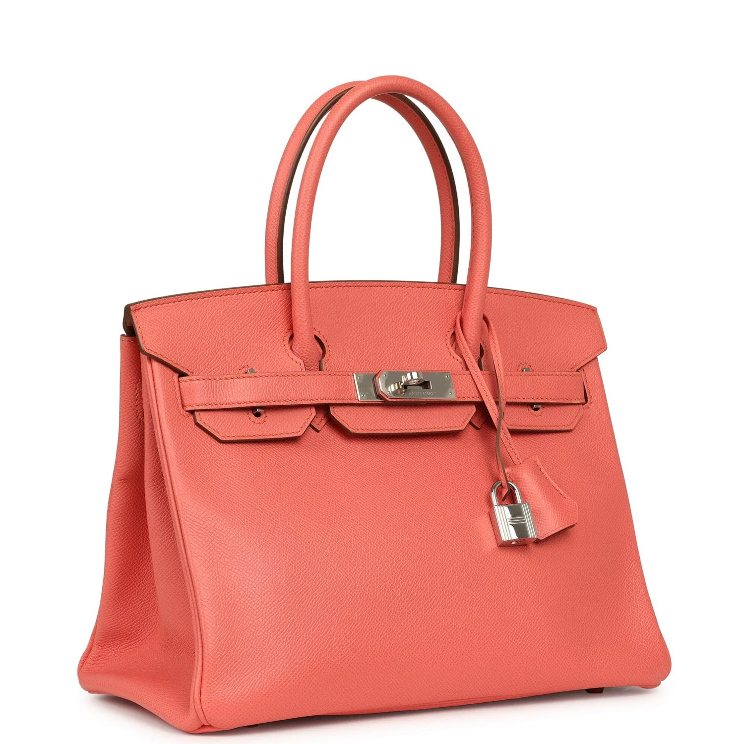HERMÈS Birkin 30 Flamingo Epsom Palladium Hardware