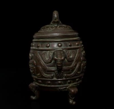 Xuande Signed Old Chinese Bronze Incense Burner w/dragon pattern