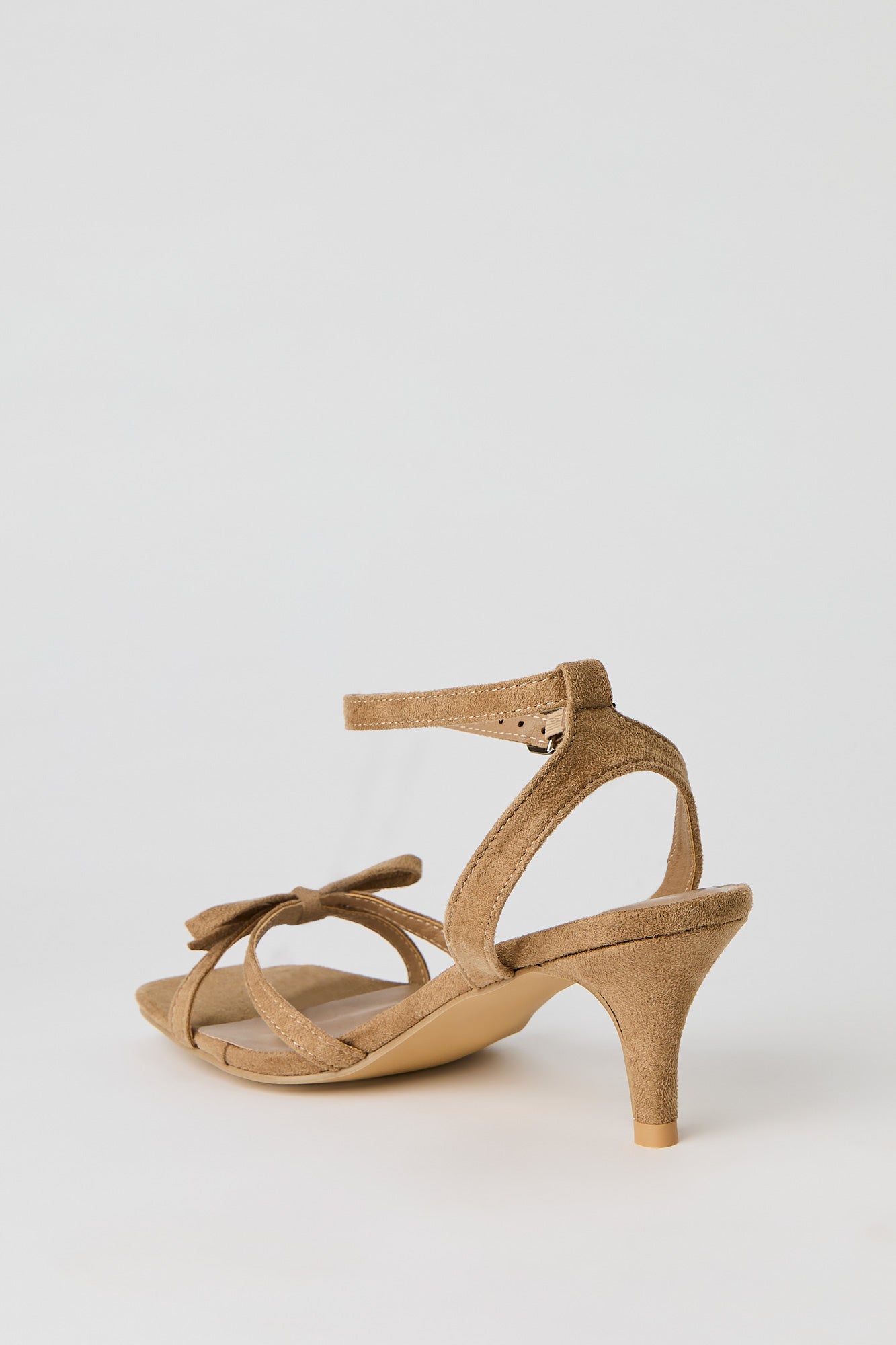 Faux Suede Strappy Bow Heel