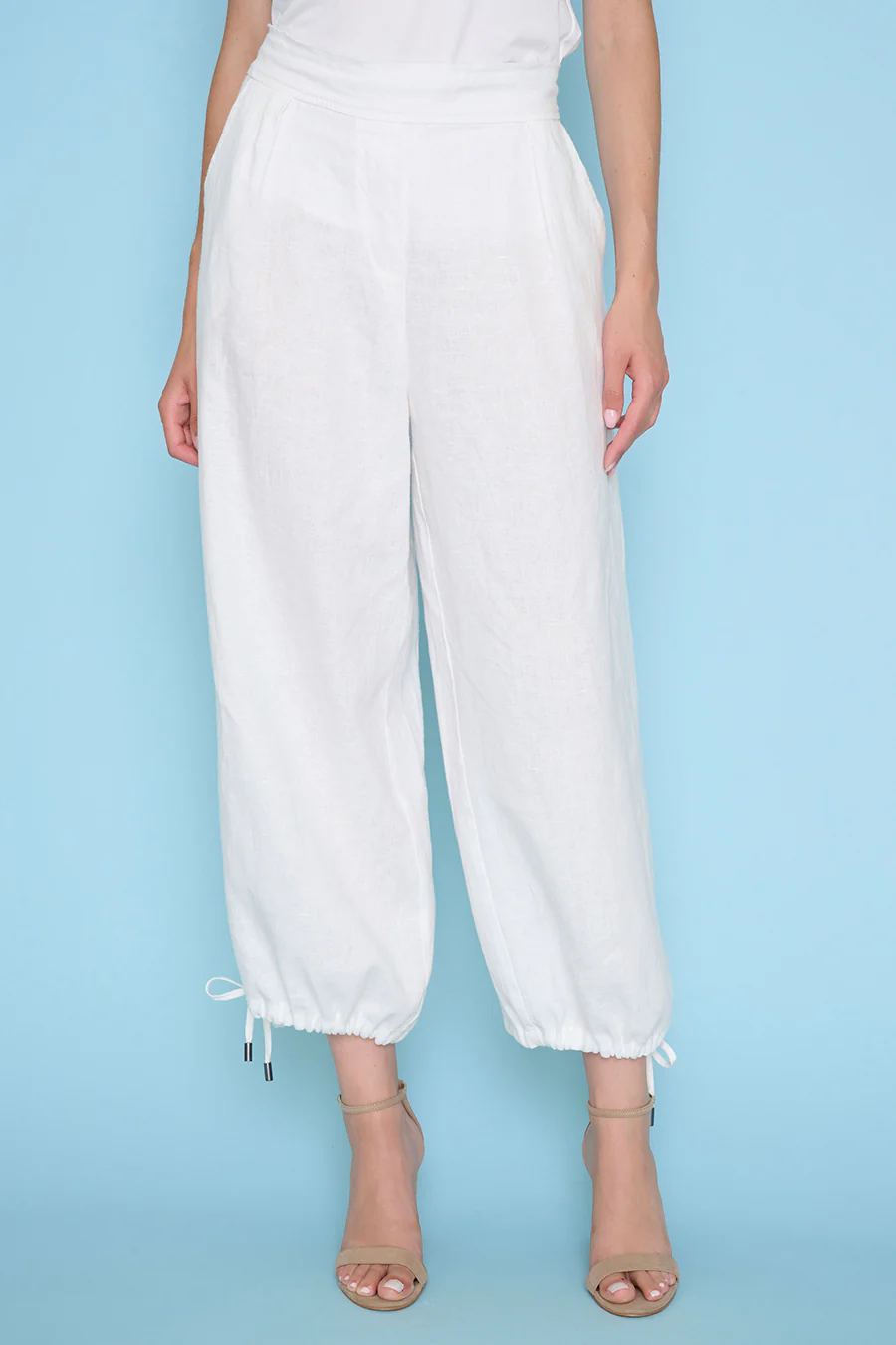 Tie-Hem Cropped Pants