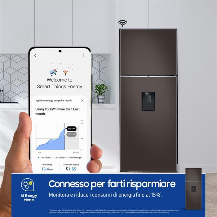 SAMSUNG - Frigorifero 2 porte RT47CB6736C2ES Classe E 462 lt-Cotta Charcoal