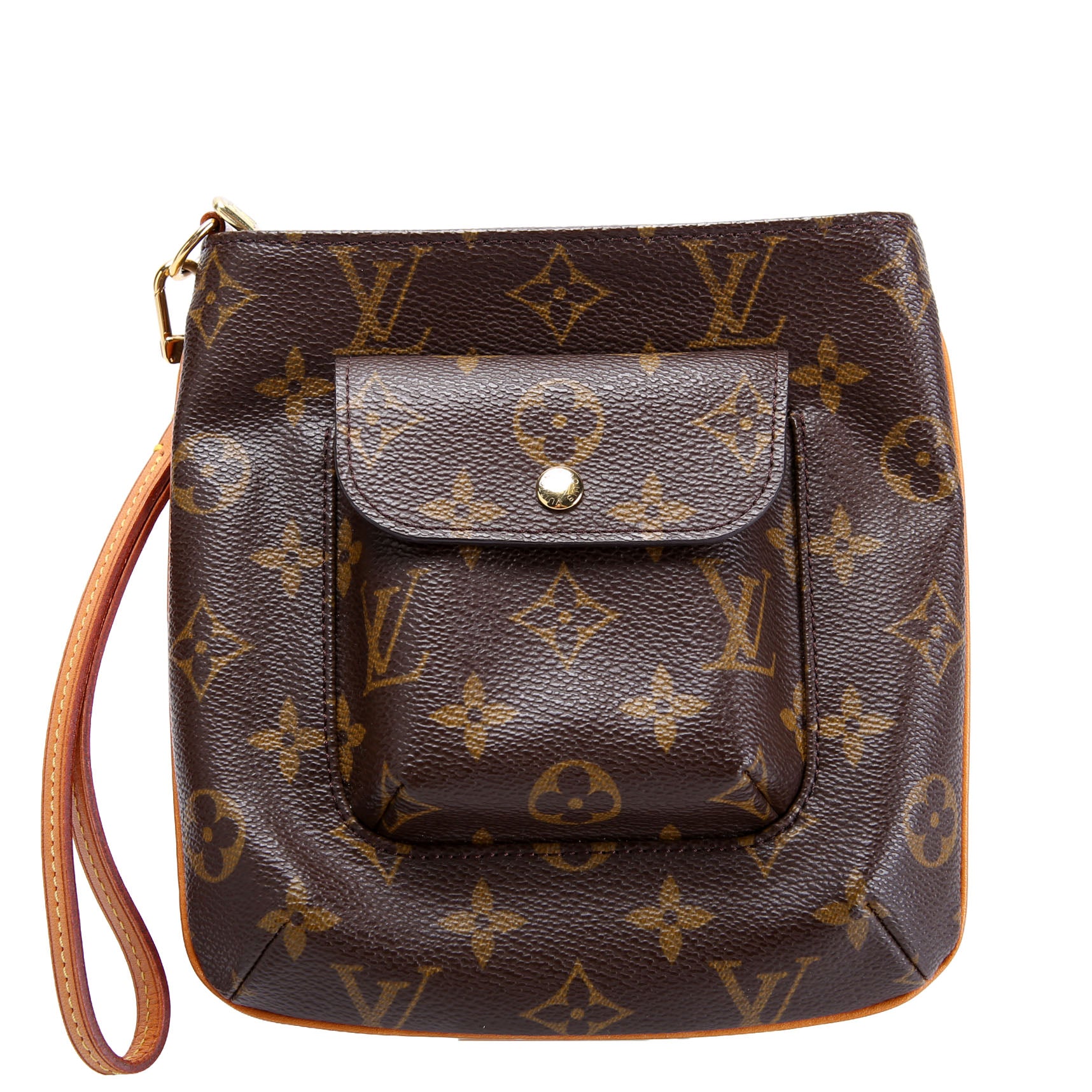LOUIS VUITTON Partition Wristlet Clutch Monogram Red