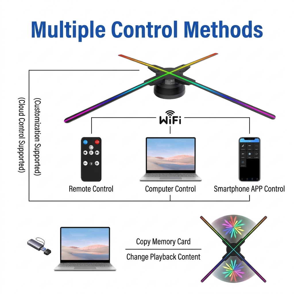 Naked-Eye 3D Holographic Fan Projection