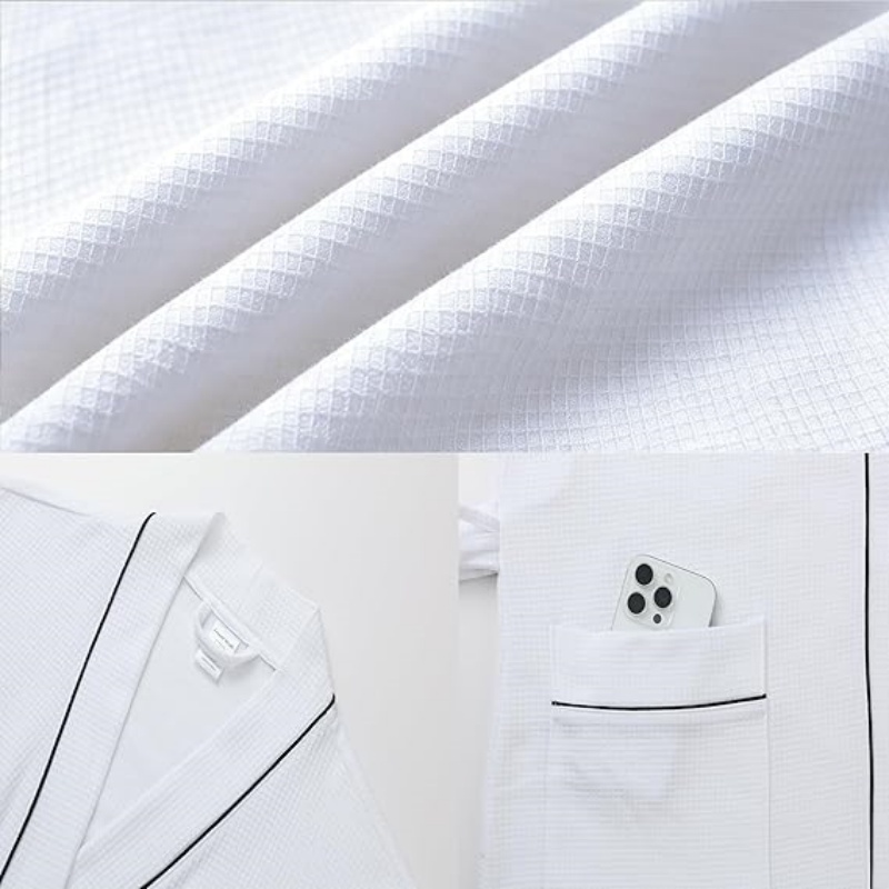 Men's Cotton Waffle Kimono Robe
