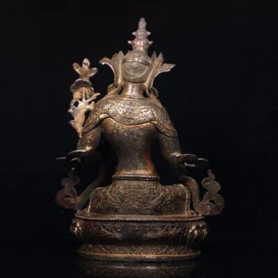 31CM Old Chinese Bronze Statue Buddha Q767