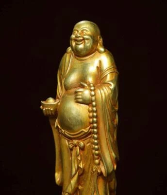 23CM Old Chinese Bronze Statue w/ Buddha N2941