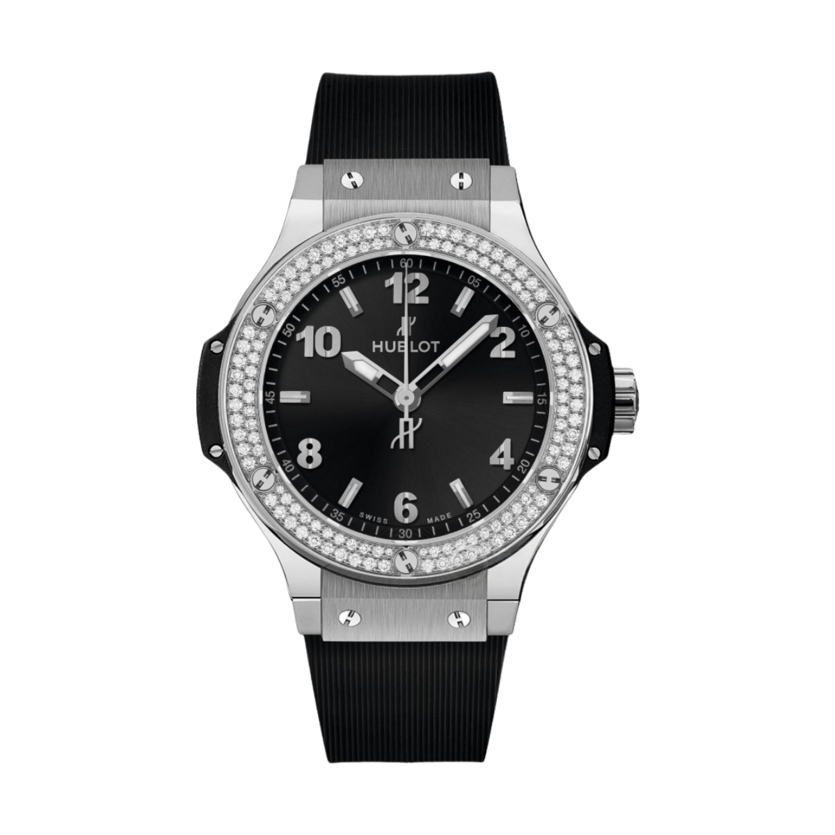 Hublot  Big Bang 38mm Black Dial Diamond Rubber Strap Women's Watch 361.SX.1270.RX.1104