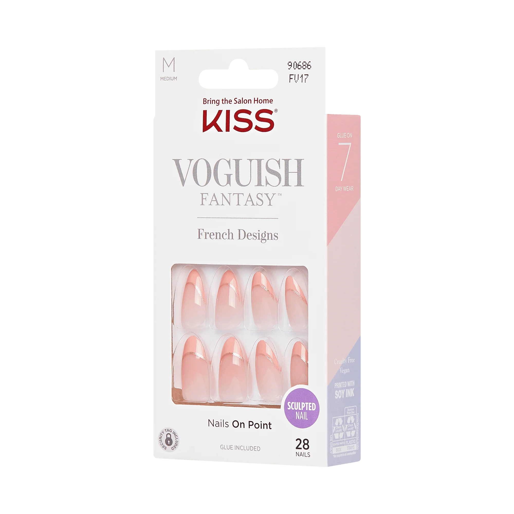 KISS Voguish Fantasy Press On Glue Nails - Éclatant