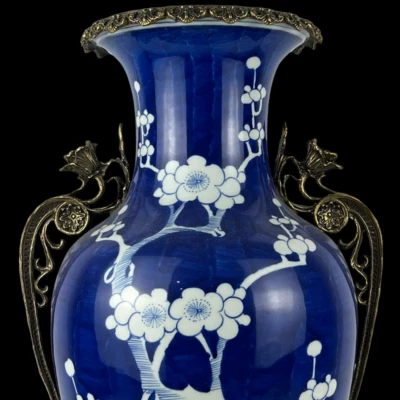 52CM Old Chinese Blue and White Vase w/plum blossom N3939