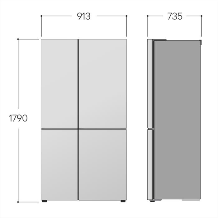 LG - Frigorifero side by side GSVV80PYLL INSTAVIEW-Prime Silver