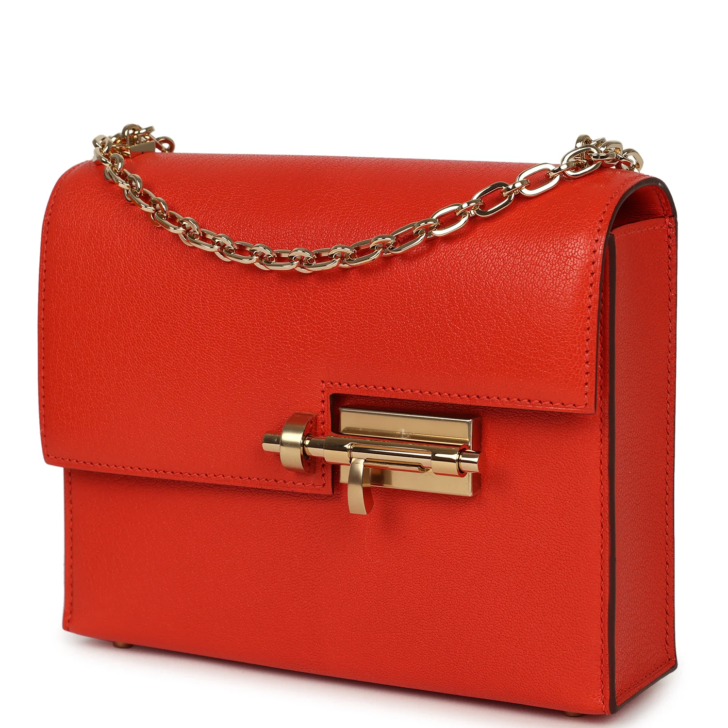 Hermes Mini Verrou Chaine Bag Capucine Chevre Chamkila Permabrass Hardware