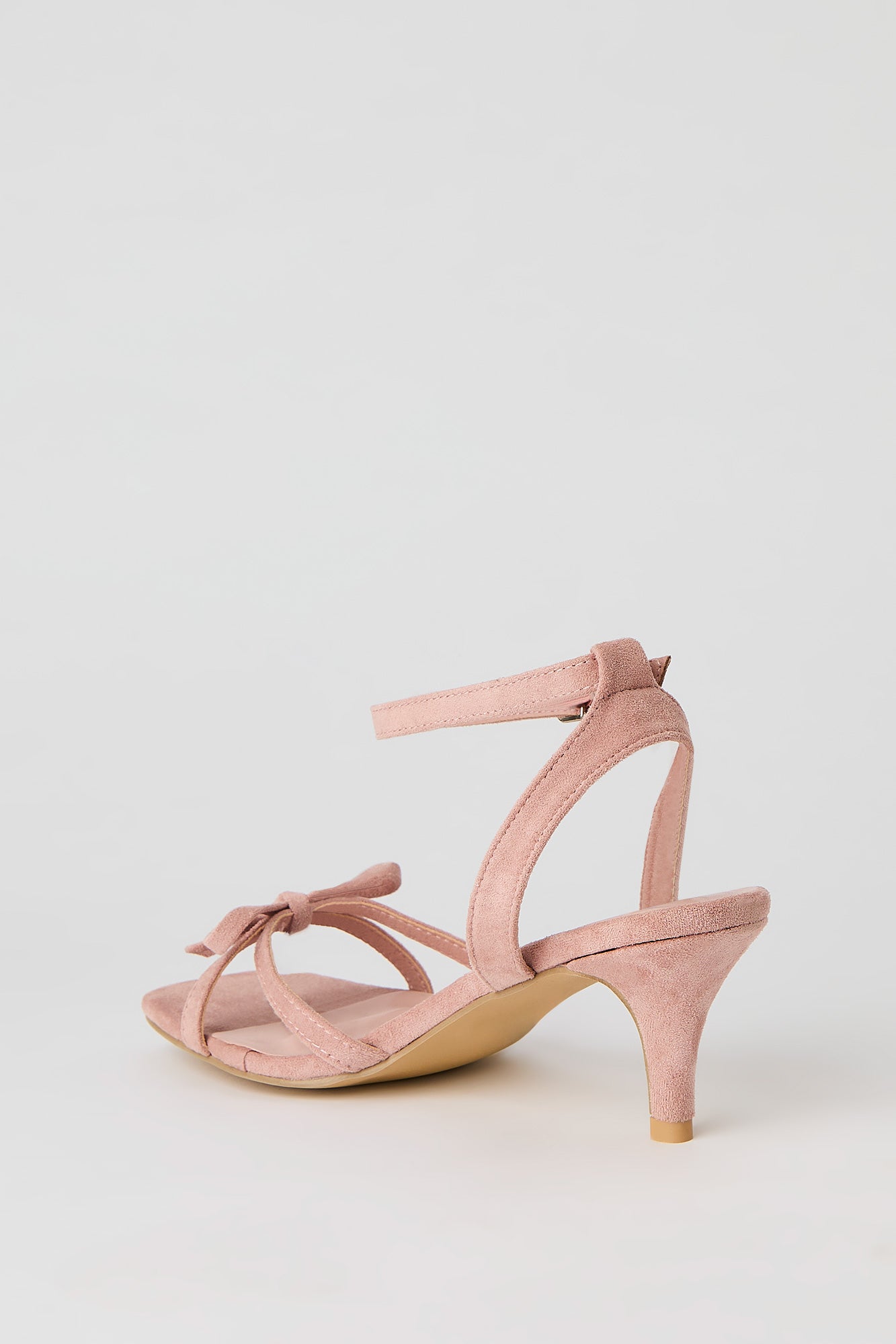 Faux Suede Strappy Bow Heel
