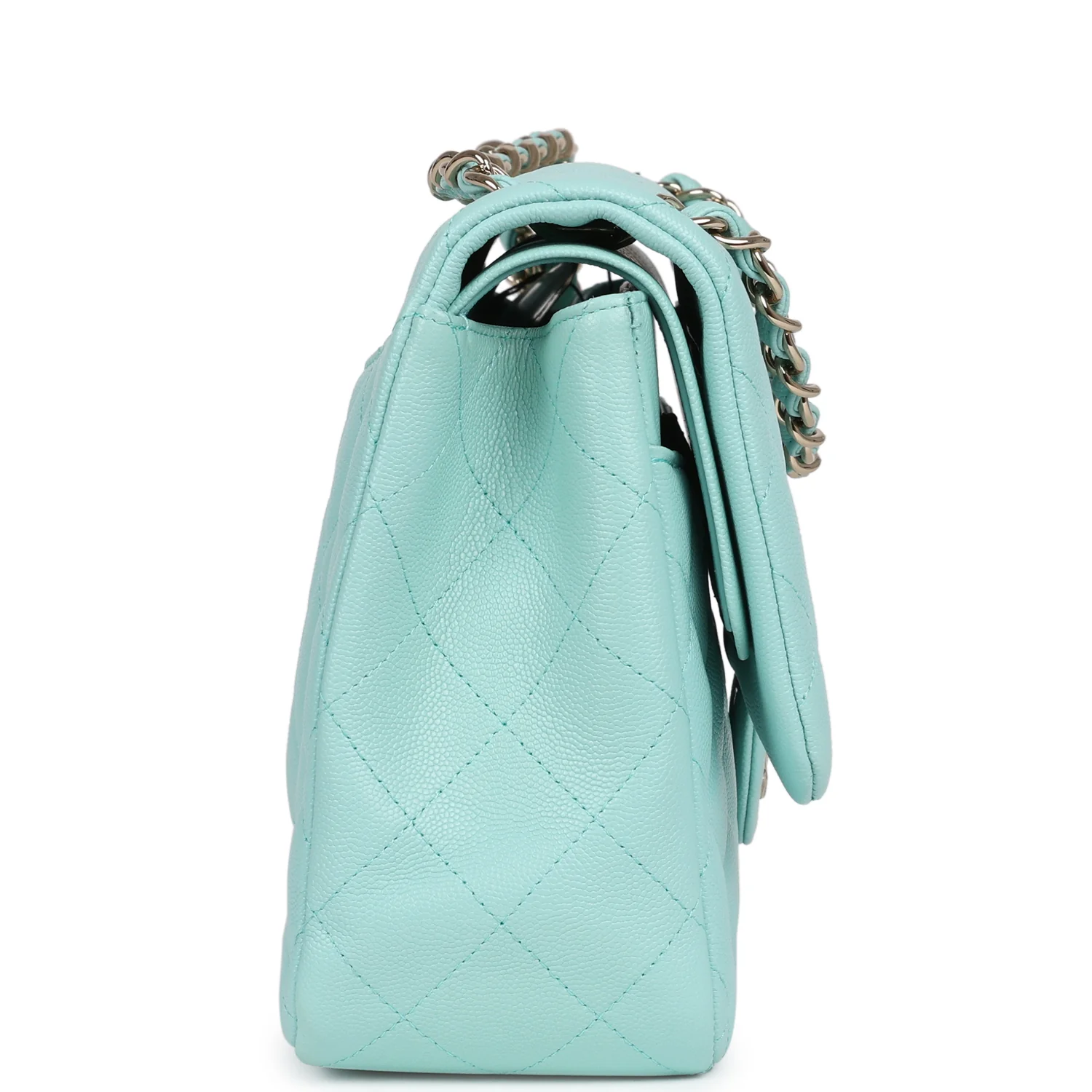 Chanel Jumbo Classic Double Flap Light Blue Caviar Light Gold Hardware