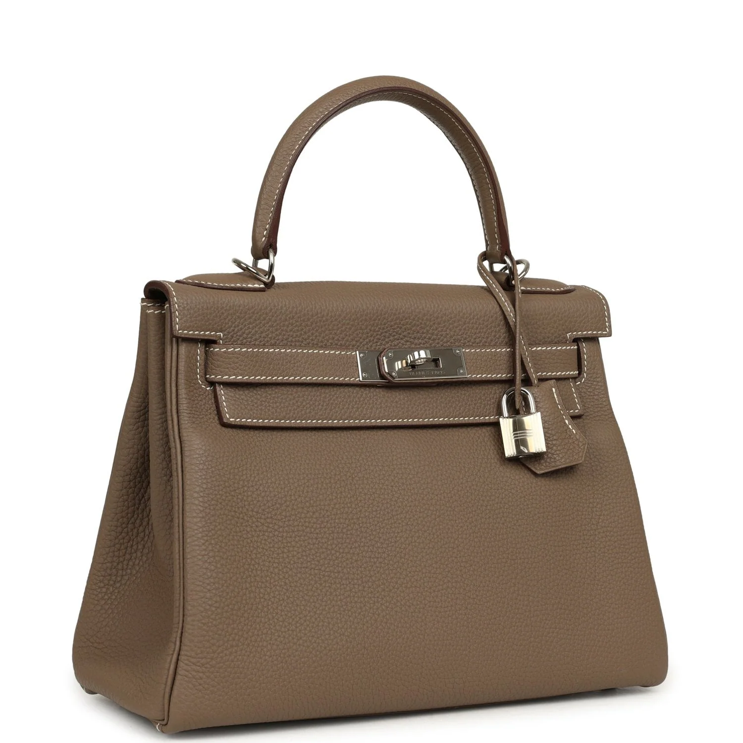 HERMÈS Kelly Retourne 28 Etoupe Togo Palladium Hardware