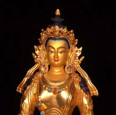 21CM Old Chinese Bronze Statue Buddha N1642