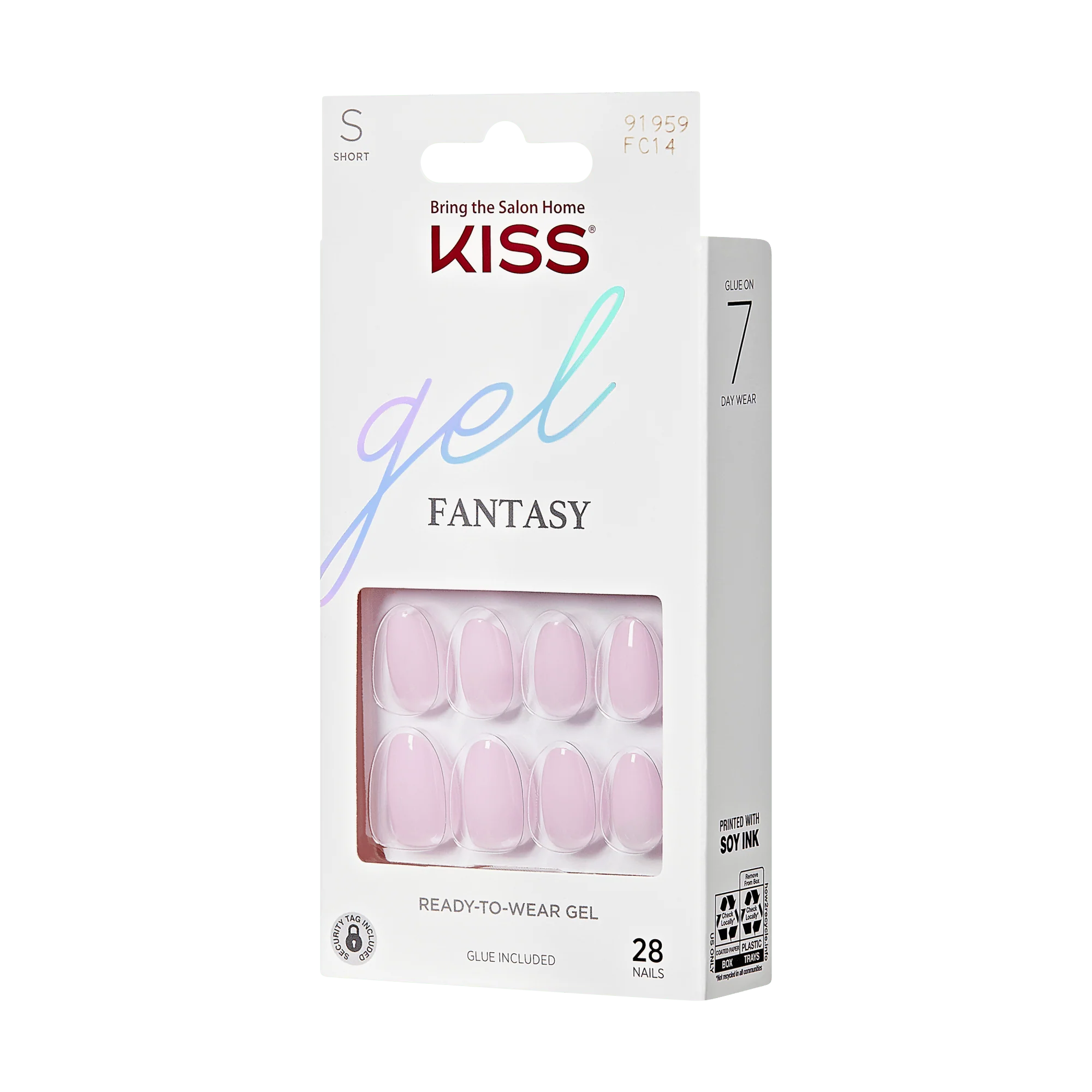KISS Gel Fantasy Color Press On Glue Nails - Pure Love