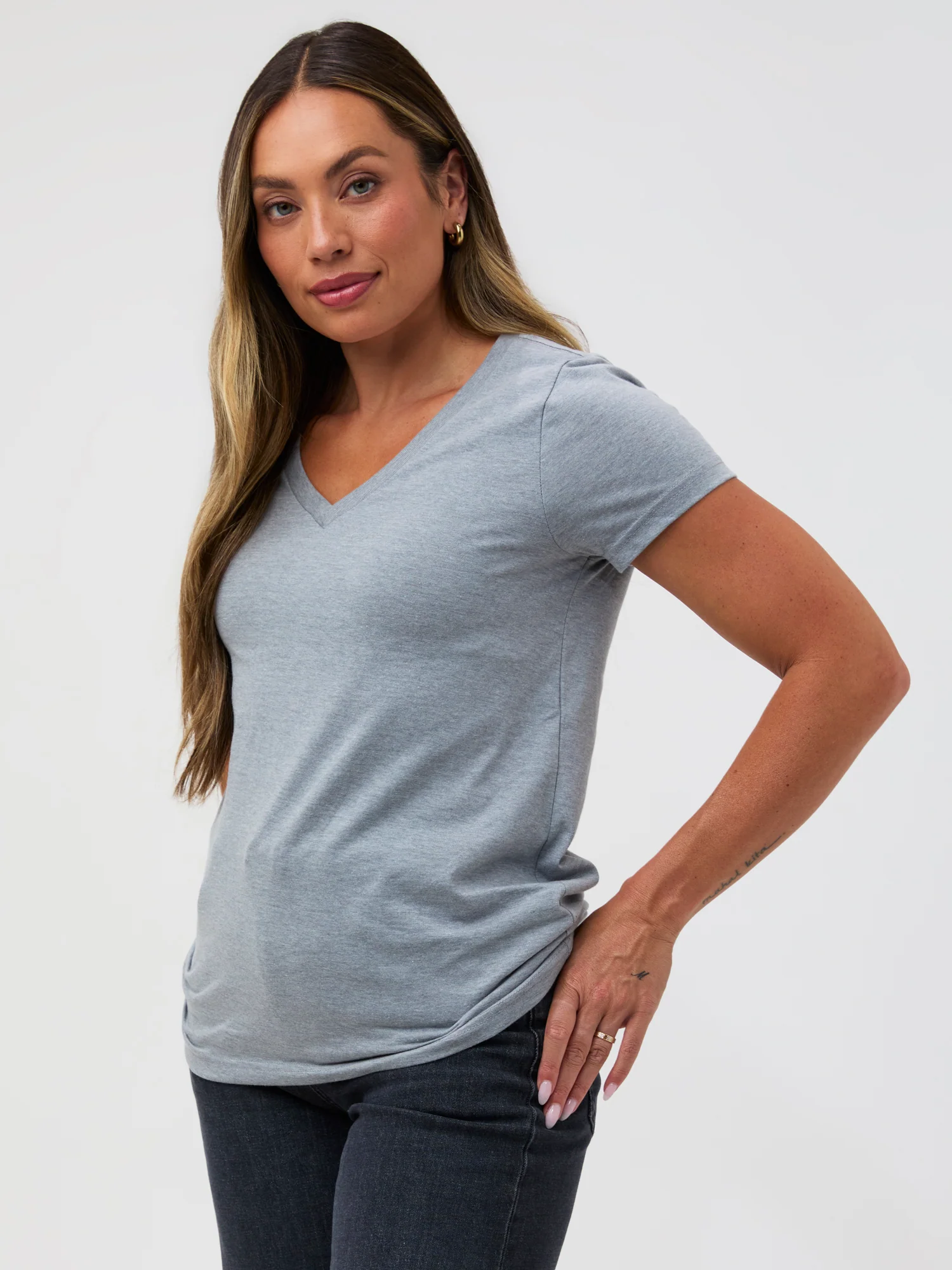 Heather Grey Everyday V-Neck Tee