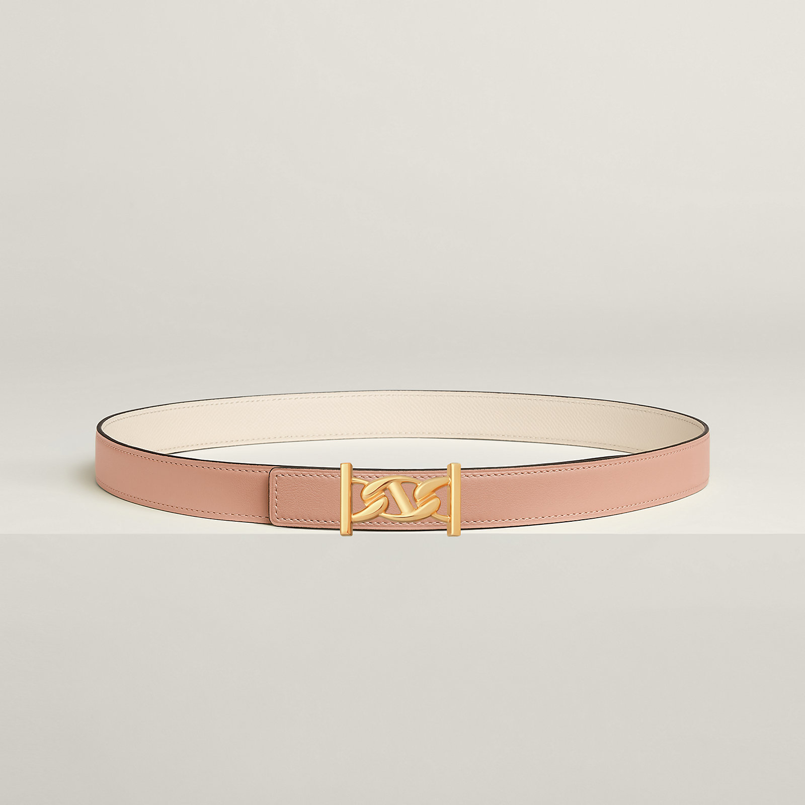 My H belt buckle & Reversible leather strap 24 mm
