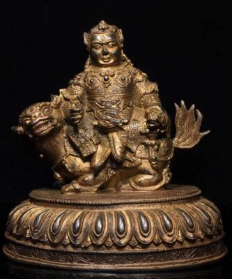 22CM Old Chinese Bronze Gilding Statue Buddha CK584