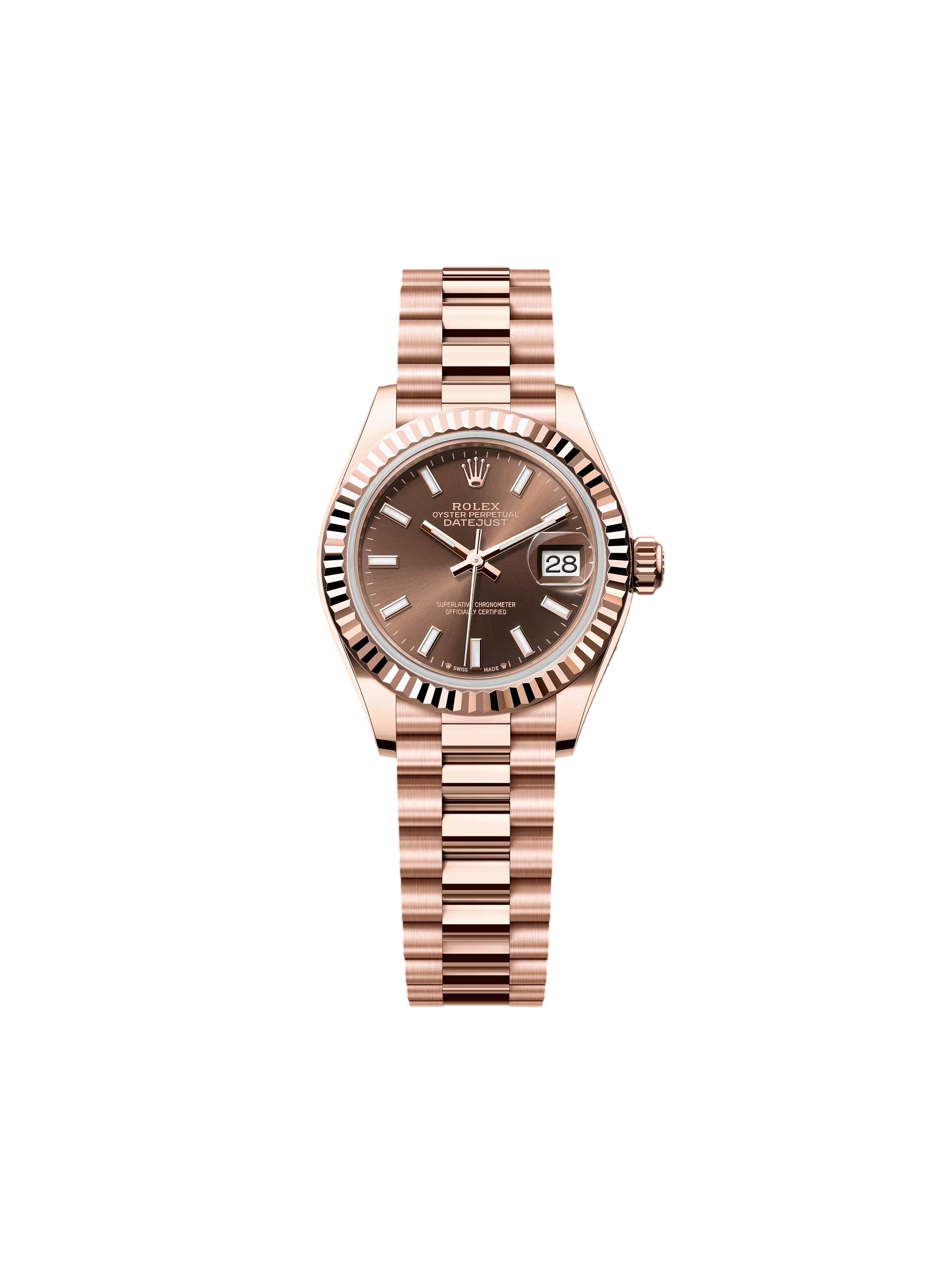 RLX Lady-Datejust 31mm 279175 Chocolate Dial President Everose Gold