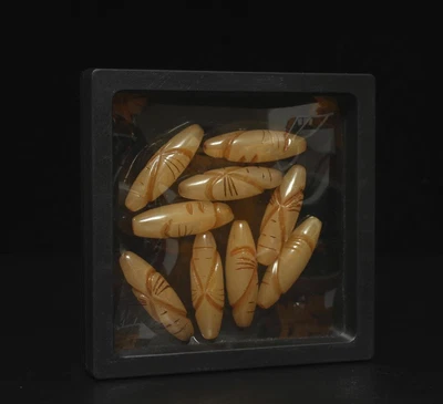 9 Pcs Chinese Nephrite Jade Beats