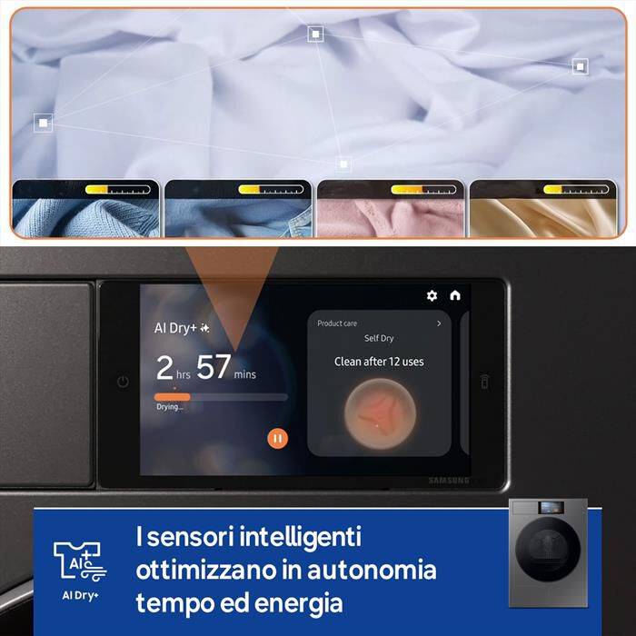 SAMSUNG - Asciugatrice DV90F09F4SU3 9Kg Classe A-Nero